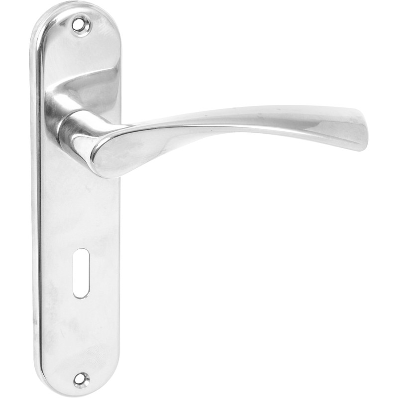 Lyon Door Handles Lock Polished
