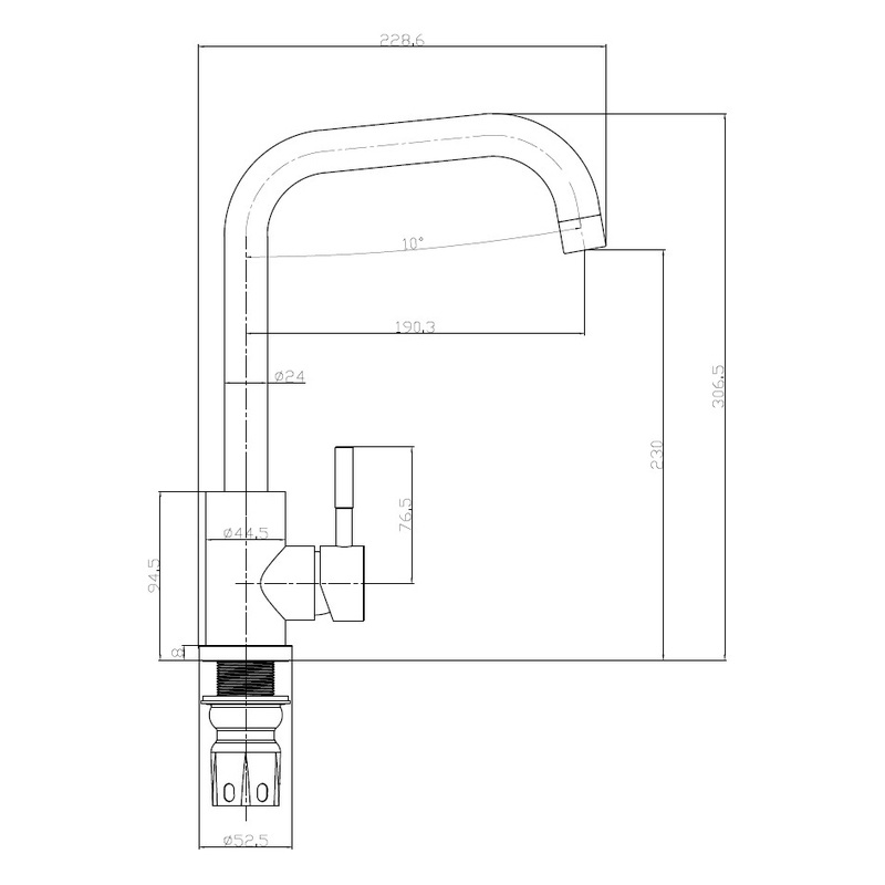 Reginox Salina Mono Mixer Kitchen Tap Gun Metal