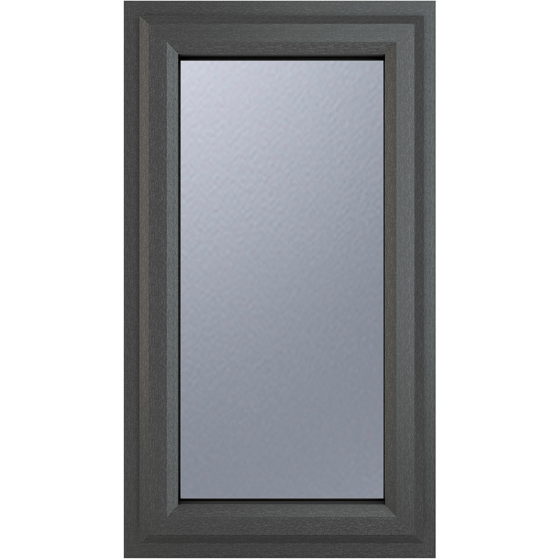 Crystal Casement uPVC Window Right Hand Opening 610mm x 1115mm Obscure Triple Glazed Grey/White