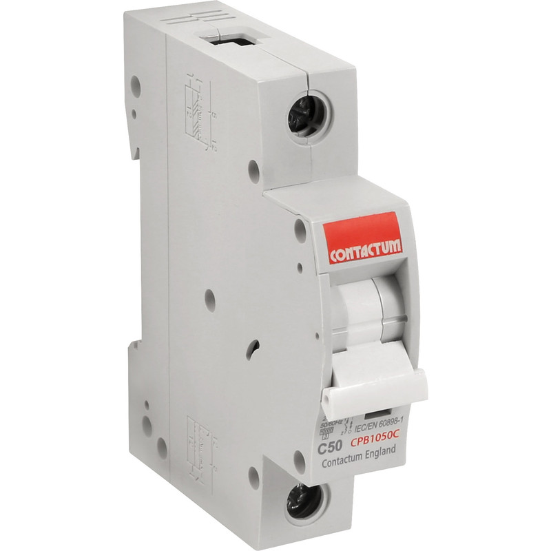 Contactum Single Pole C Curve MCB 50A 10kA SP