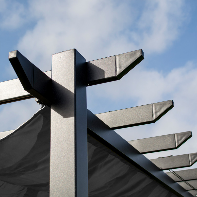 Rowlinson Latina Gazebo - Grey 234.5cm (h) x 300cm (w) x 300cm (d)