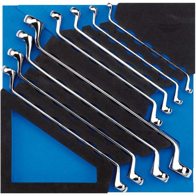 Draper Ring Spanner Set in 1/2 Drawer EVA Insert Tray 8 Piece