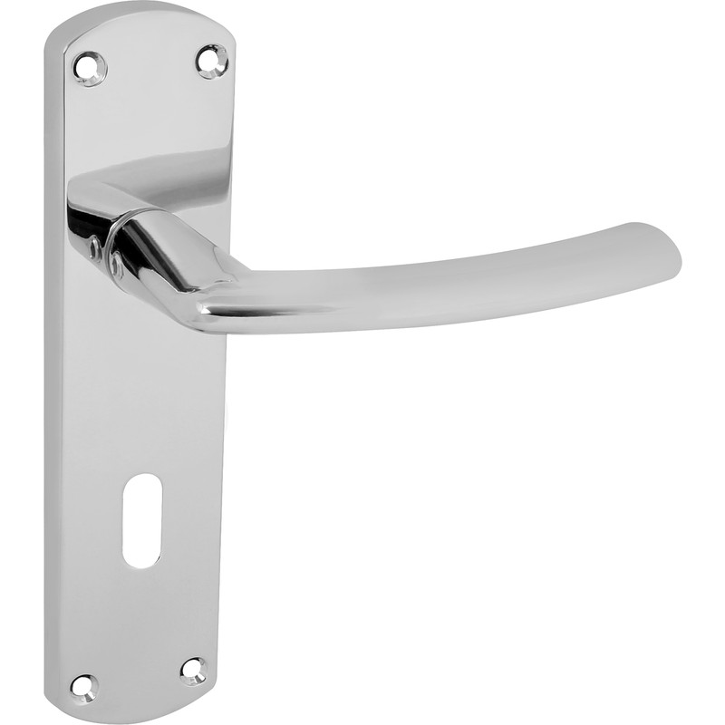 Serozzetta Dos Door Handles Lock Polished Chrome