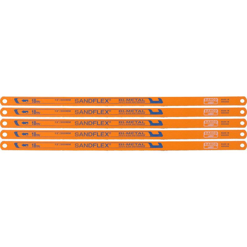 Bahco 12" Shatterproof Bi-Metal Hacksaw Blades 18 TPI