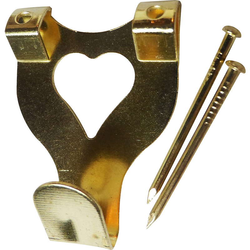 Brass Plated Picture Hooks 20 Piece Large