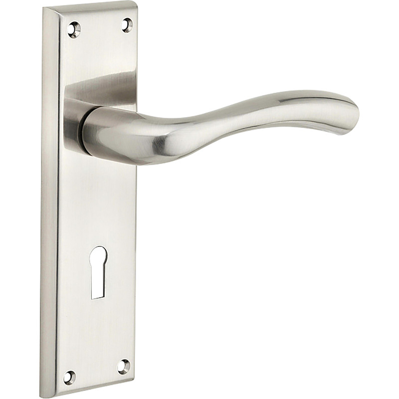 Minerva Door Handles Lock Brushed