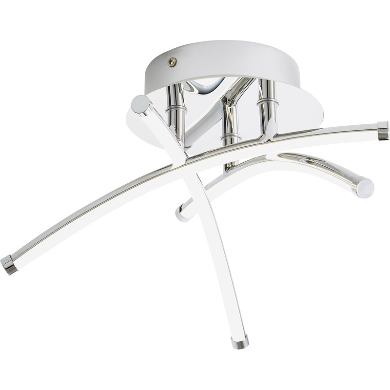 Spa Mandra Cross-Over LED Ceiling IP44 Chrome Bathroom Fitting 1x 11w Max LED