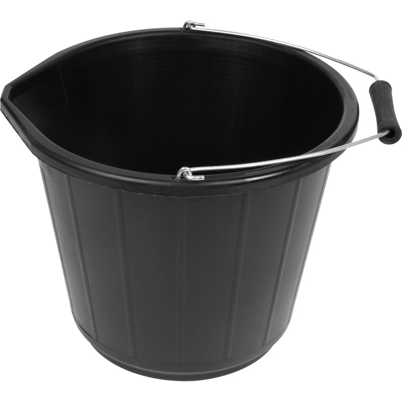 Black Plastic Bucket 14.5L