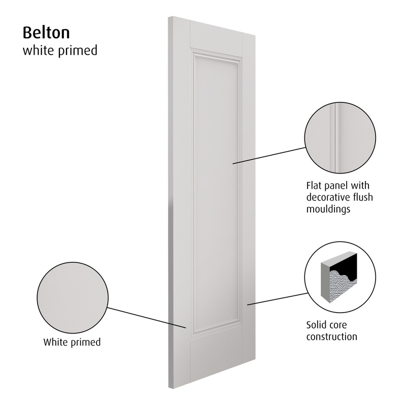 Belton 1P Primed White Internal Door FD30 44 x 1981 x 686mm