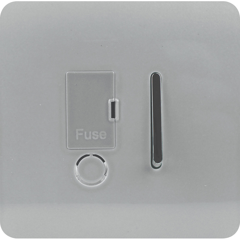 Trendiswitch Silver 13 Amp Switched Fused Spur 1 Gang