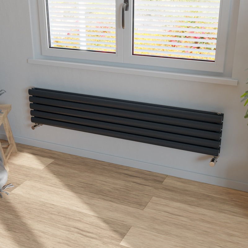 Ximax Bristol Double Horizontal Designer Radiator 294 x 1500mm 2823Btu Anthracite