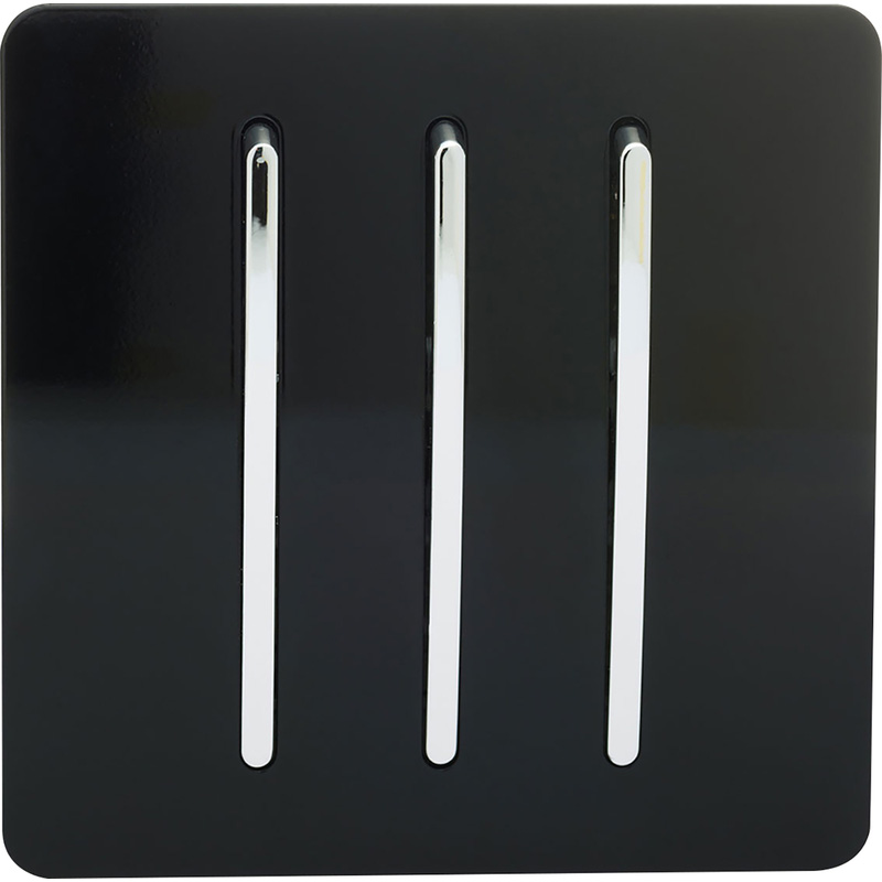 Trendiswitch Black 3 Gang 2 Way 10 Amp Switch 3 Gang 2 Way