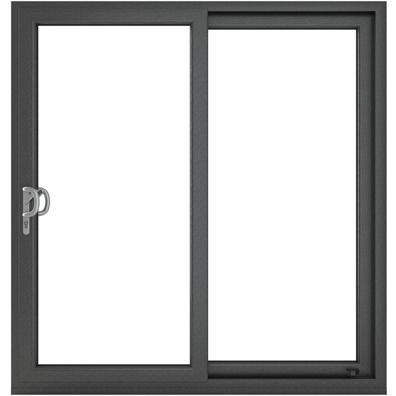Crystal uPVC Sliding Patio Door Left Hand Open 2090mm x 2090mm Clear Double Glazed Grey/White