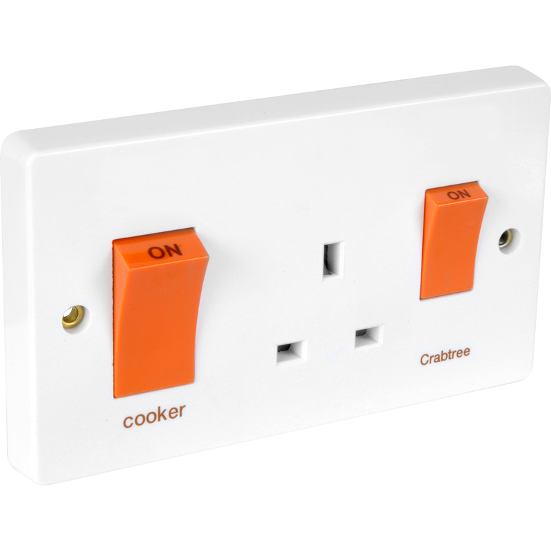 Crabtree 45A Cooker Unit 45A DP Switch & 13A Socket