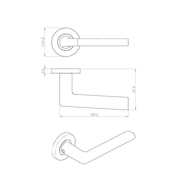 Serozzetta Uno Lever On Rose Door Handles Satin Chrome