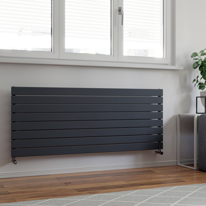 Ximax Oxford Single Horizontal Designer Radiator 595 x 1500mm 3246Btu Anthracite