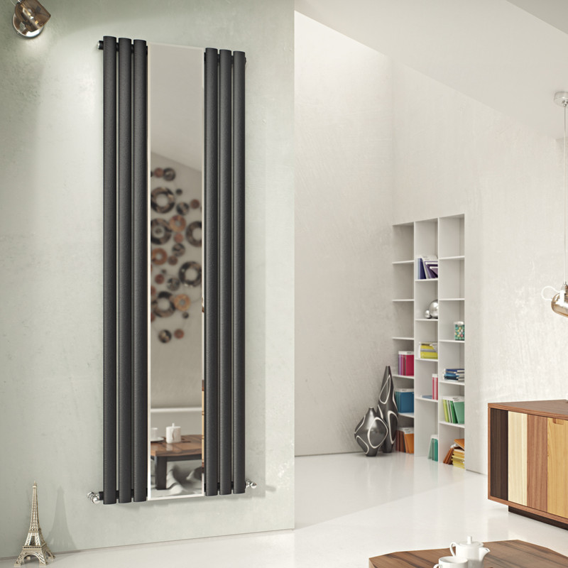 Ximax Bristol Single Mirror Designer Radiator 1800 x 590mm 2853BTU Anthracite
