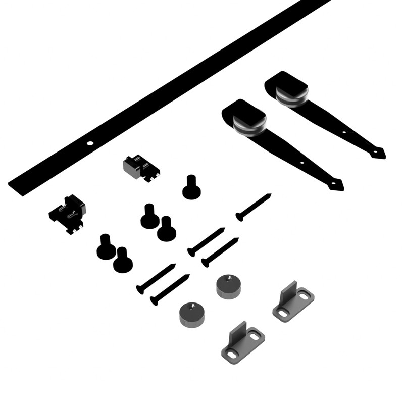 Coburn Flat Track Mini Arrowhead Hanger One Door System 1000mm - Black Finish