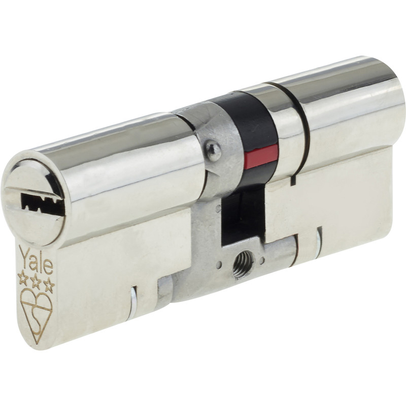 Yale Platinum 3 Star Euro Double Cylinder 45-50mm Nickel