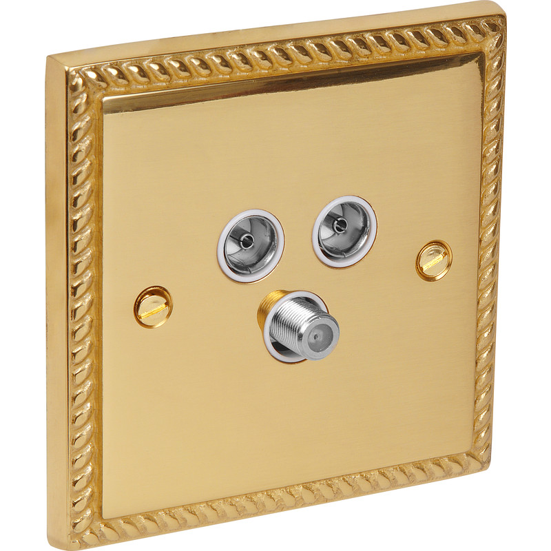 Georgian TV / Satellite Socket Outlet Satellite/TV/FM