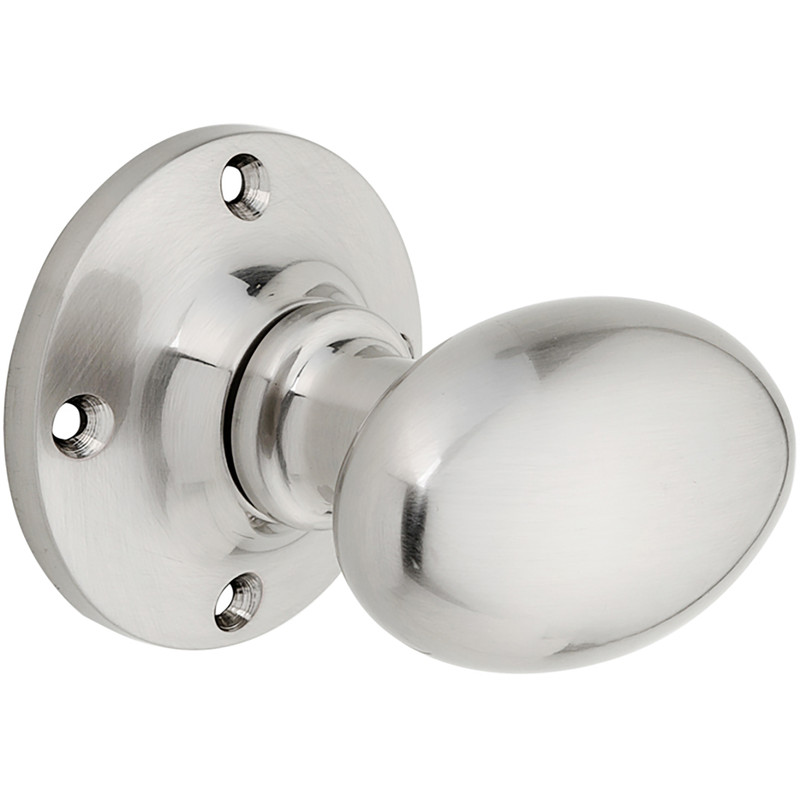 Oval Mortice Knob Brushed Nickel