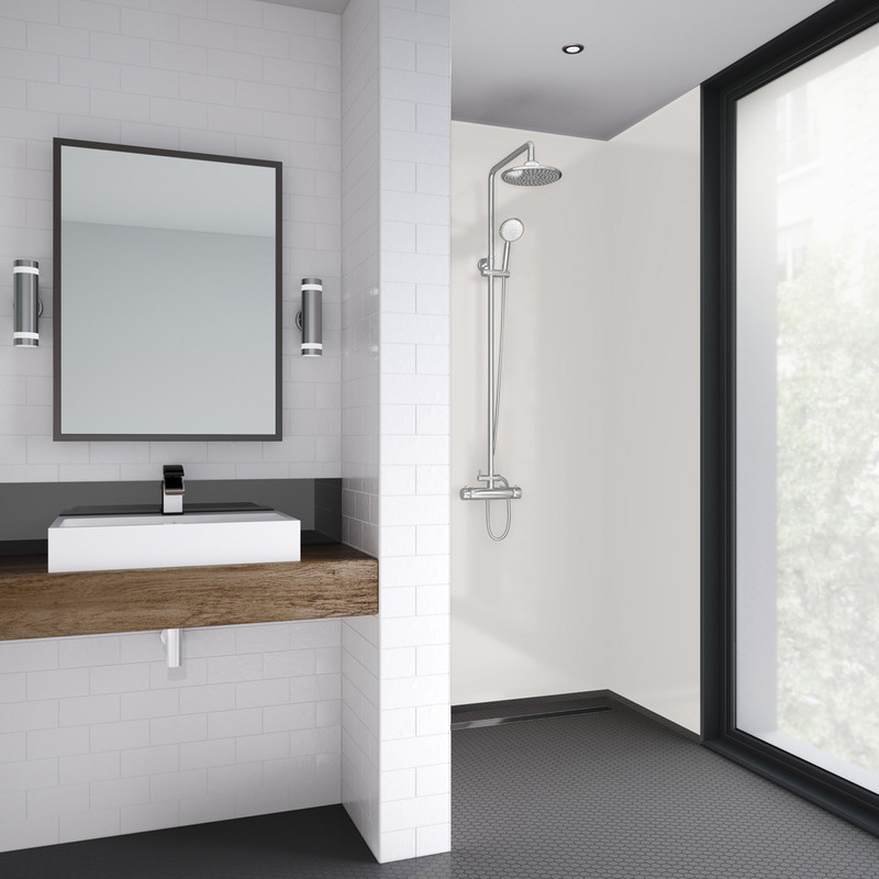 Mermaid Acrylic Matt Shower Wall Panel Vanilla 2440mm x 900mm x 4mm
