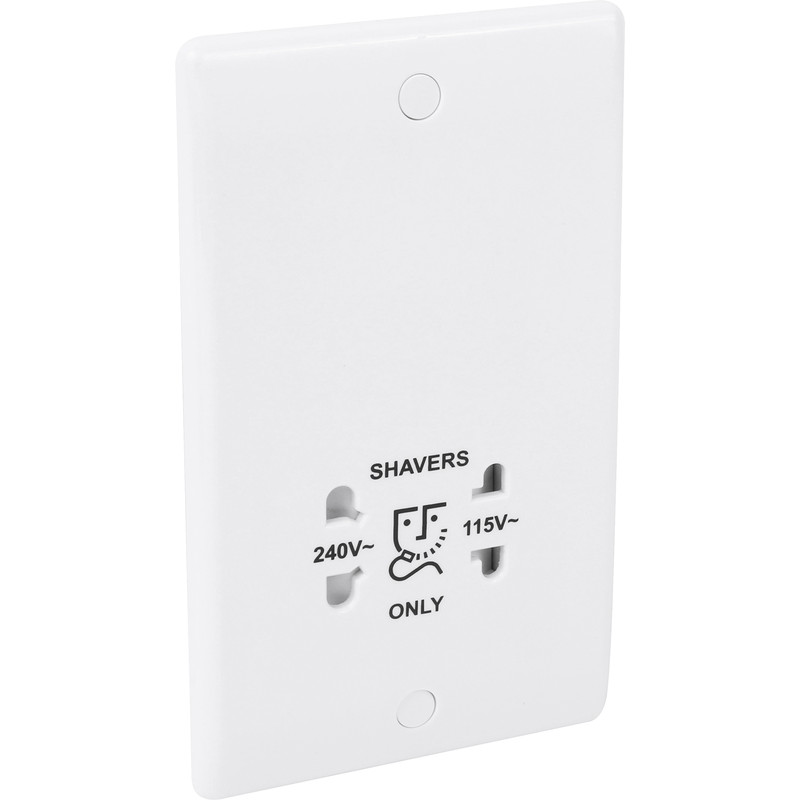 BG Low Profile Shaver Socket 110V and 240V