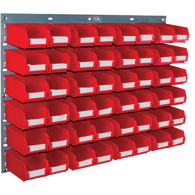 Barton Steel Louvre Panel with Red Bins 641 x 457mm with TC2 Red Bins