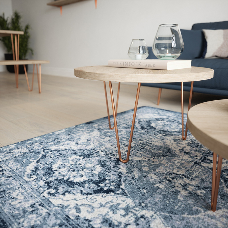 Rothley 2-Pin Hairpin Leg 350mm Polished Copper