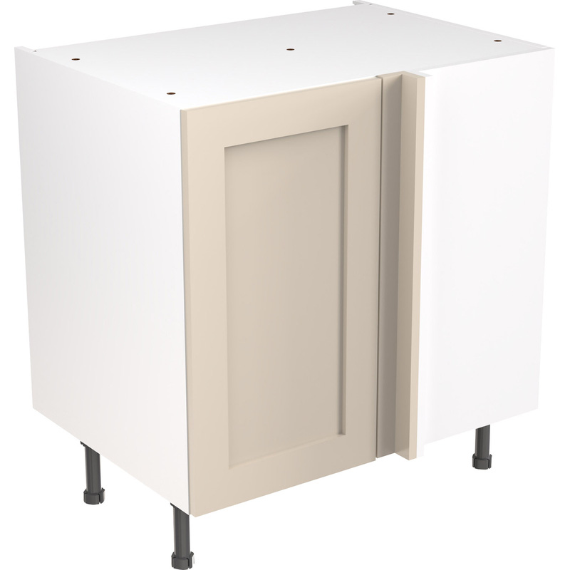 Kitchen Kit Ready Made Shaker Kitchen Cabinet Base Blind Corner Unit Ultra Matt Cashmere 800mm