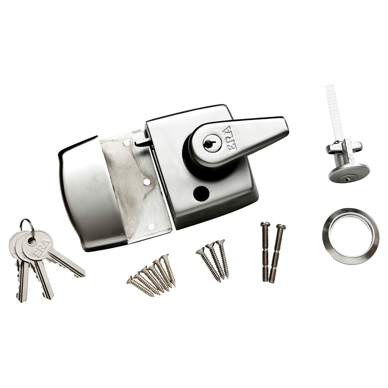 ERA Double Locking Nightlatch Satin Chrome Standard