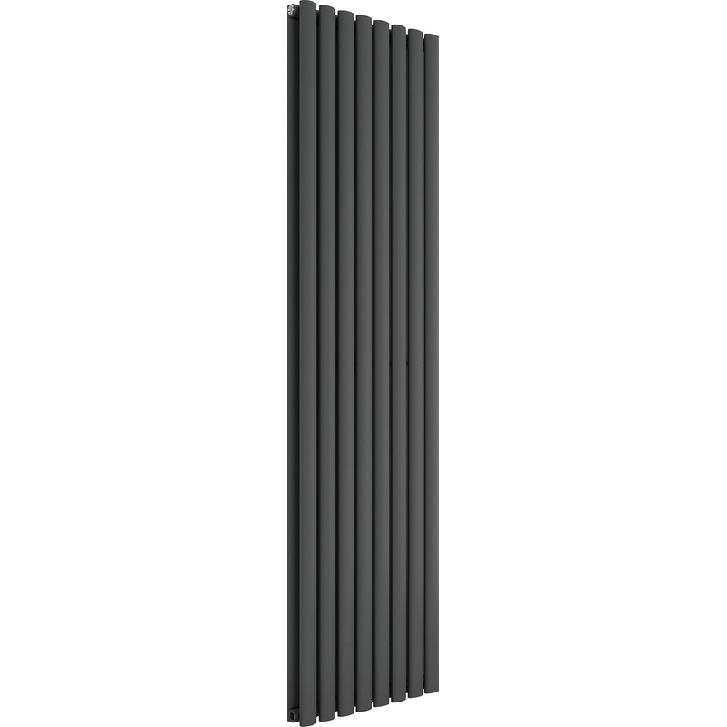 Azur Nero Duplex Designer Oval Tube Radiator 1800 x 480mm 4672Btu Anthracite