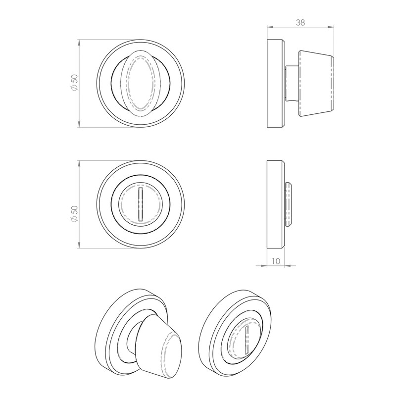 Serozzetta Thumbturn Escutcheon Antique Brass