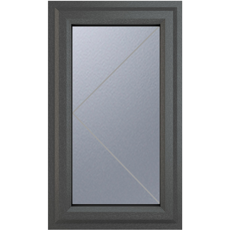 Crystal Casement uPVC Window Left Hand Opening 610mm x 1040mm Obscure Triple Glazed Grey/White