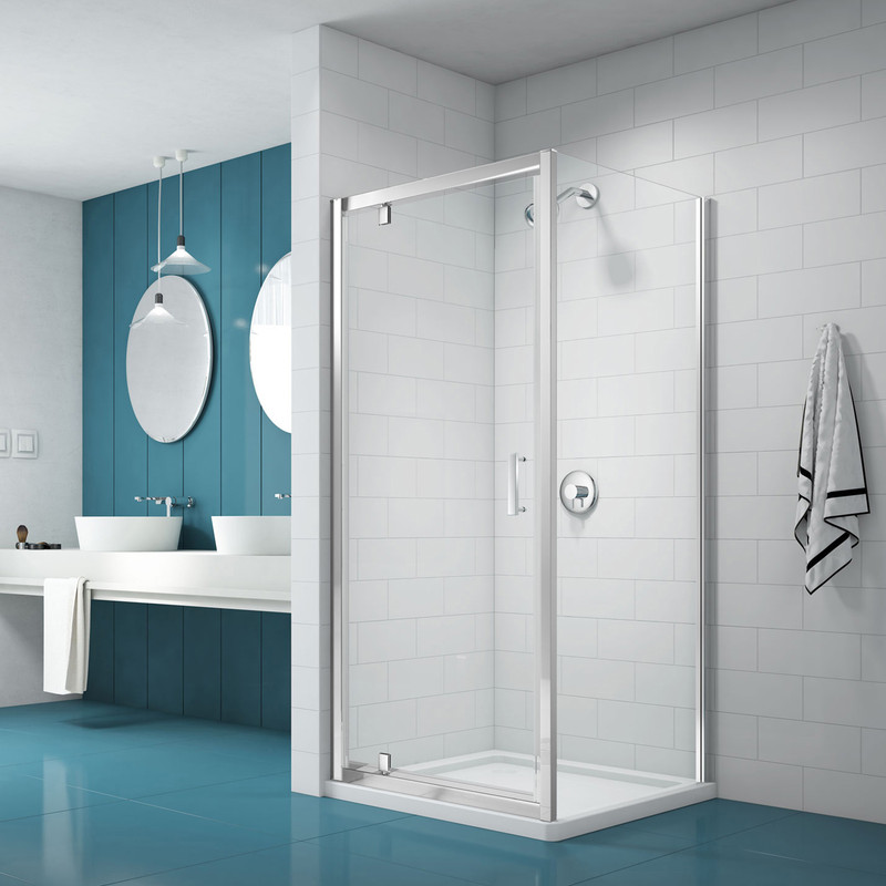 Merlyn NIX Pivot Shower Enclosure Door and Side Panel 900 x 900mm