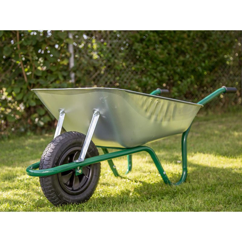 Easiload Galvanised Wheelbarrow 85L Pneumatic Wheel