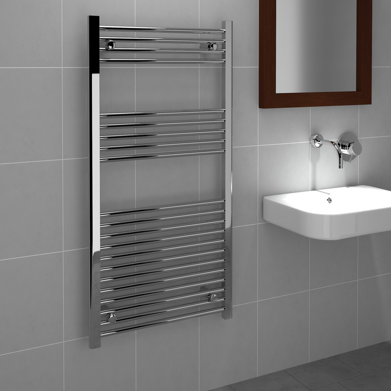 Kudox Chrome Flat Ladder Towel Radiator 1200 x 600mm 1348Btu