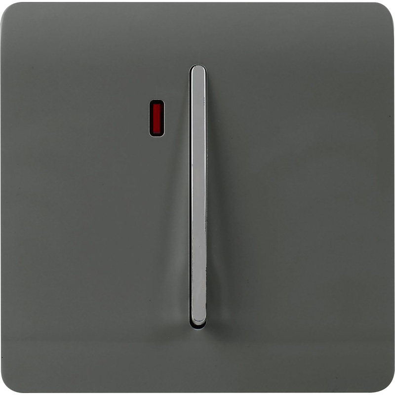 Trendiswitch Charcoal 20 Amp Switch with Neon 1 Gang