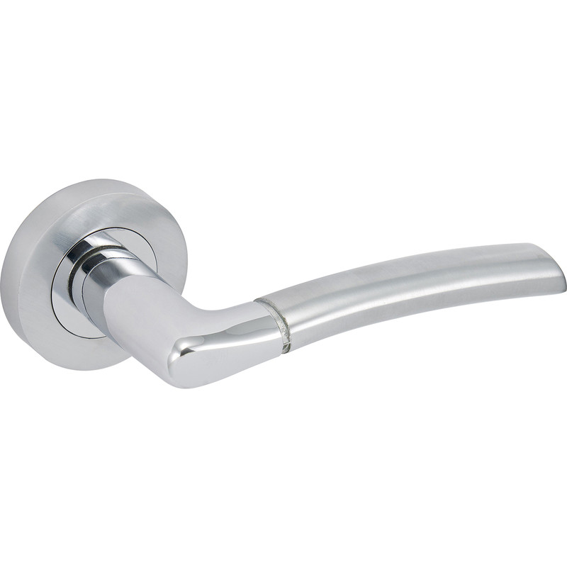 Eclipse Felisa Dual Finish Lever On Rose Door Handles Polished / Satin Chrome