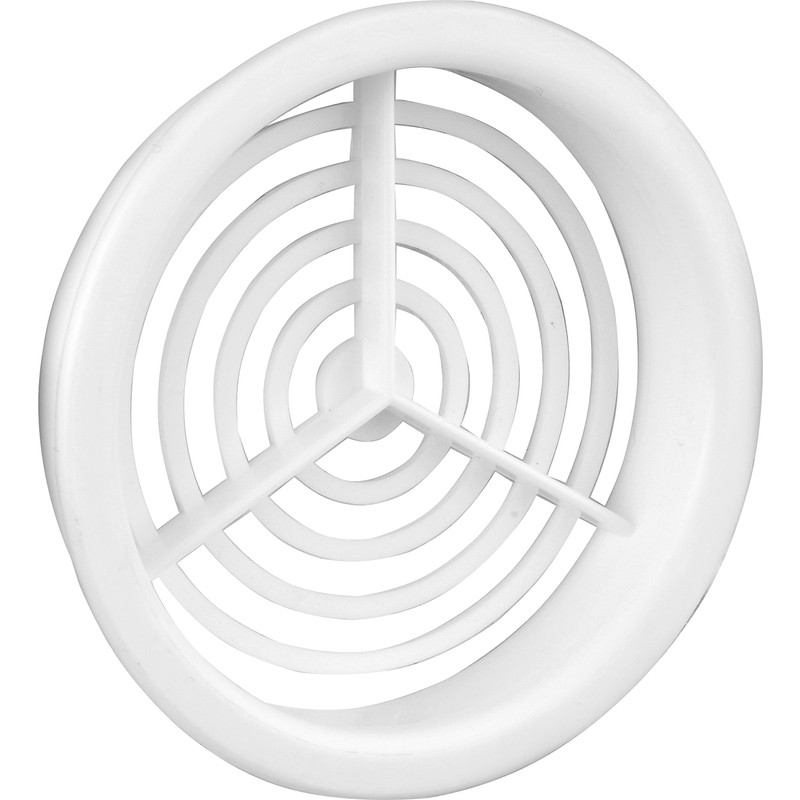 Single Round Soffit Vent White