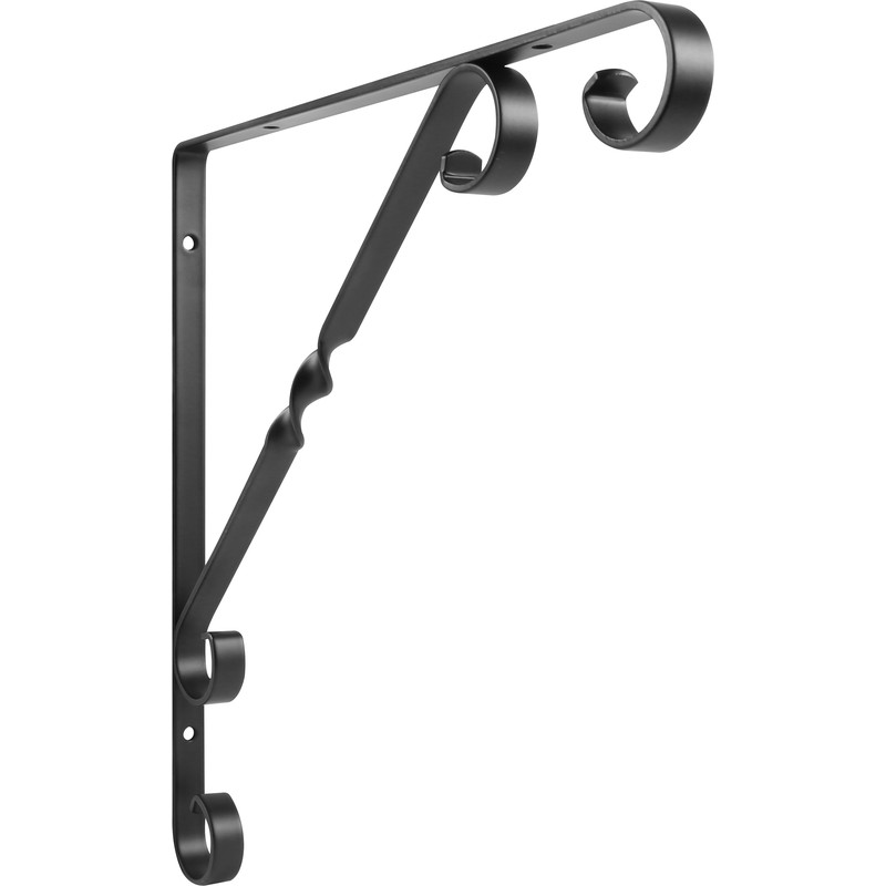 Scroll Shelf Bracket 250 x 250mm Black