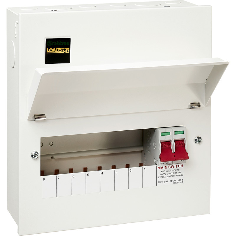 Crabtree Loadstar Metal 100A Consumer Unit 8 Way