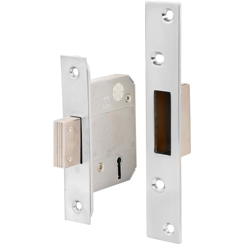 Union BS 5 Lever Mortice Deadlock 64mm Satin Chrome