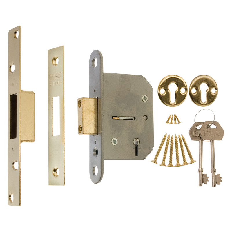 Viscount 5 Lever Mortice Deadlock 64mm Brass