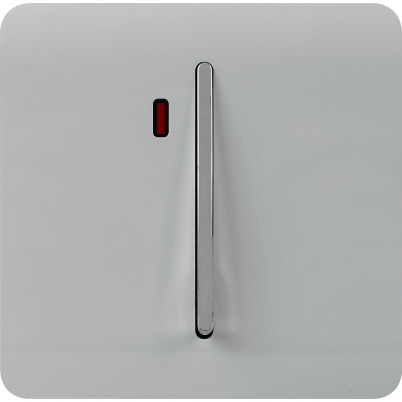 Trendiswitch Silver 20 Amp Switch with Neon 1 Gang
