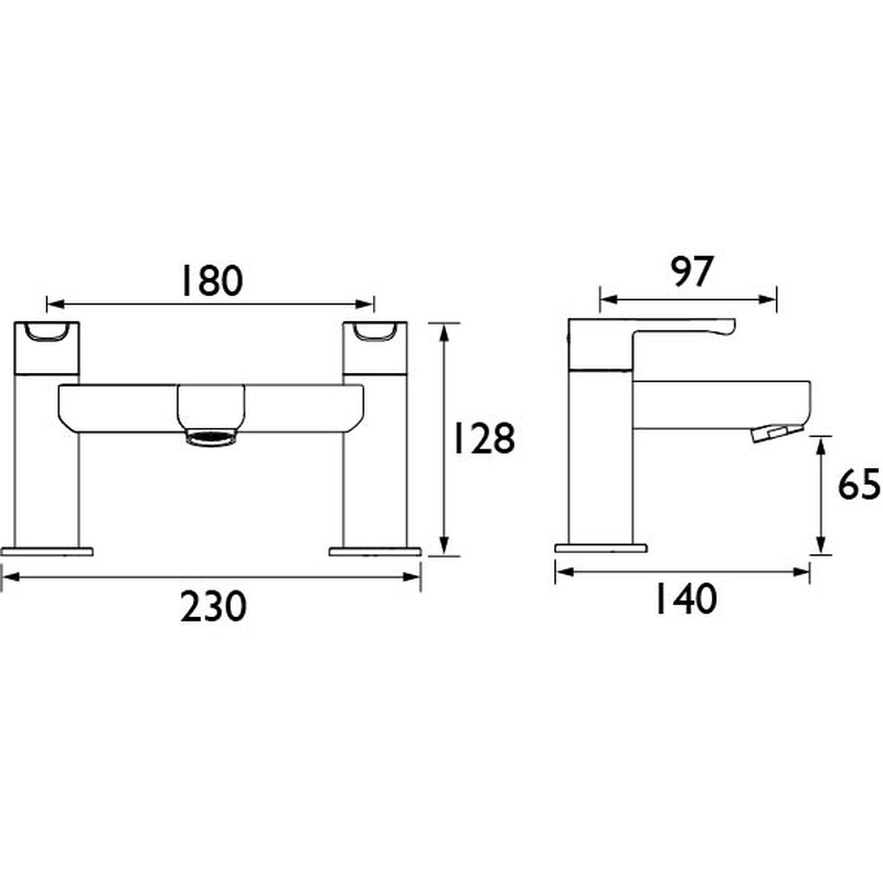 Bristan Nero Taps Bath Filler