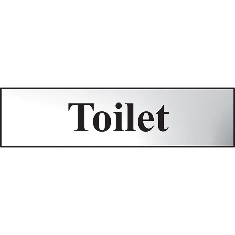 Chrome Effect Door Sign Toilet