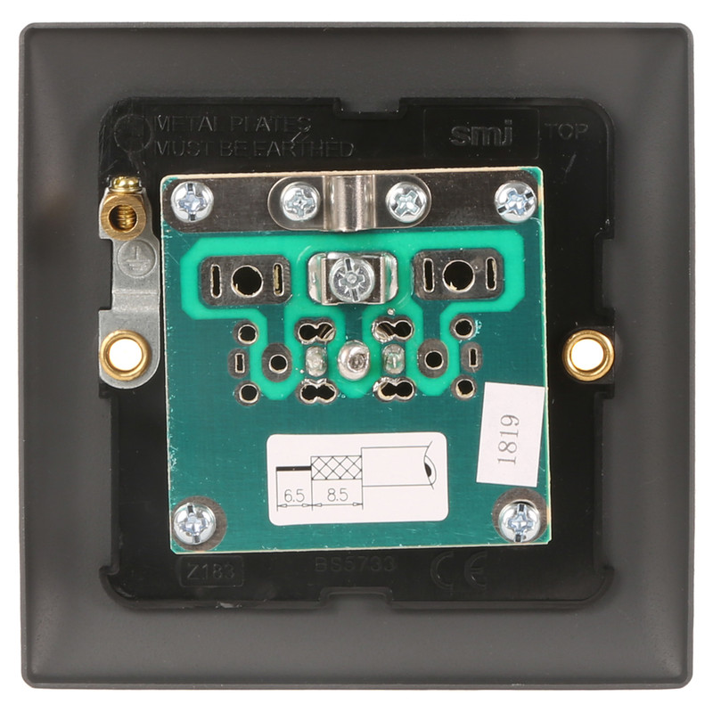 Power Pro Anthracite Coaxial Outlet Twin