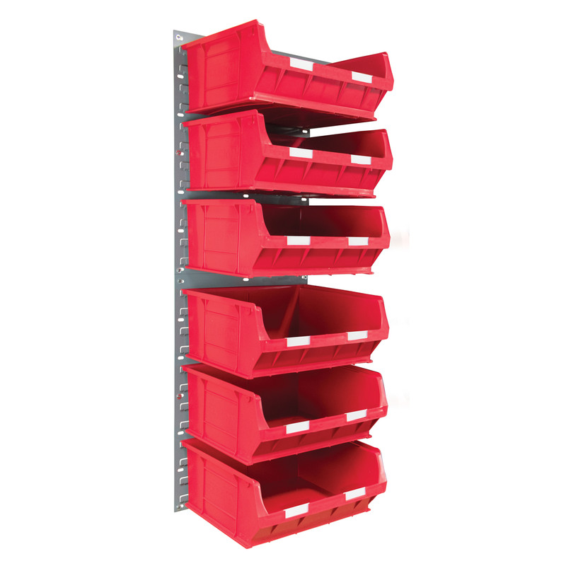 Barton Steel Louvre Panel with Red Bins 641 x 457mm with TC6 Red Bins