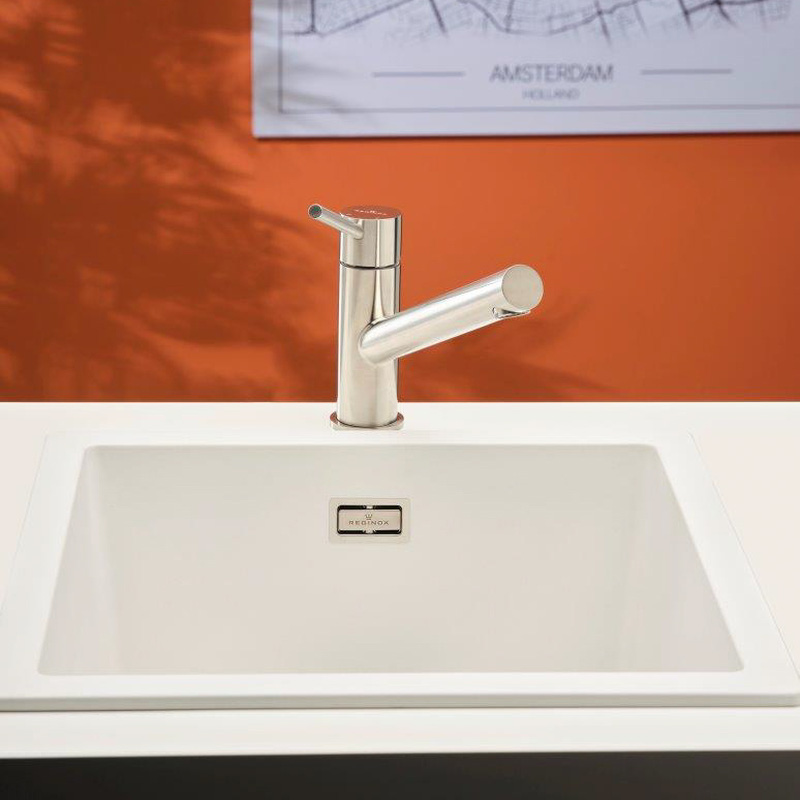 Reginox Amsterdam Composite Kitchen Sink Single Bowl White